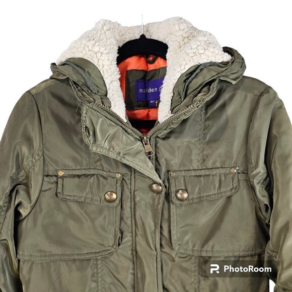 ❤️418 Madden Girl Jacket Multi Pocket Parka Coat Olive - Picture 6 of 13